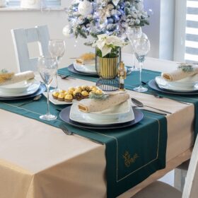 Bieżnik świąteczny Jodełka – Ciemna zieleń