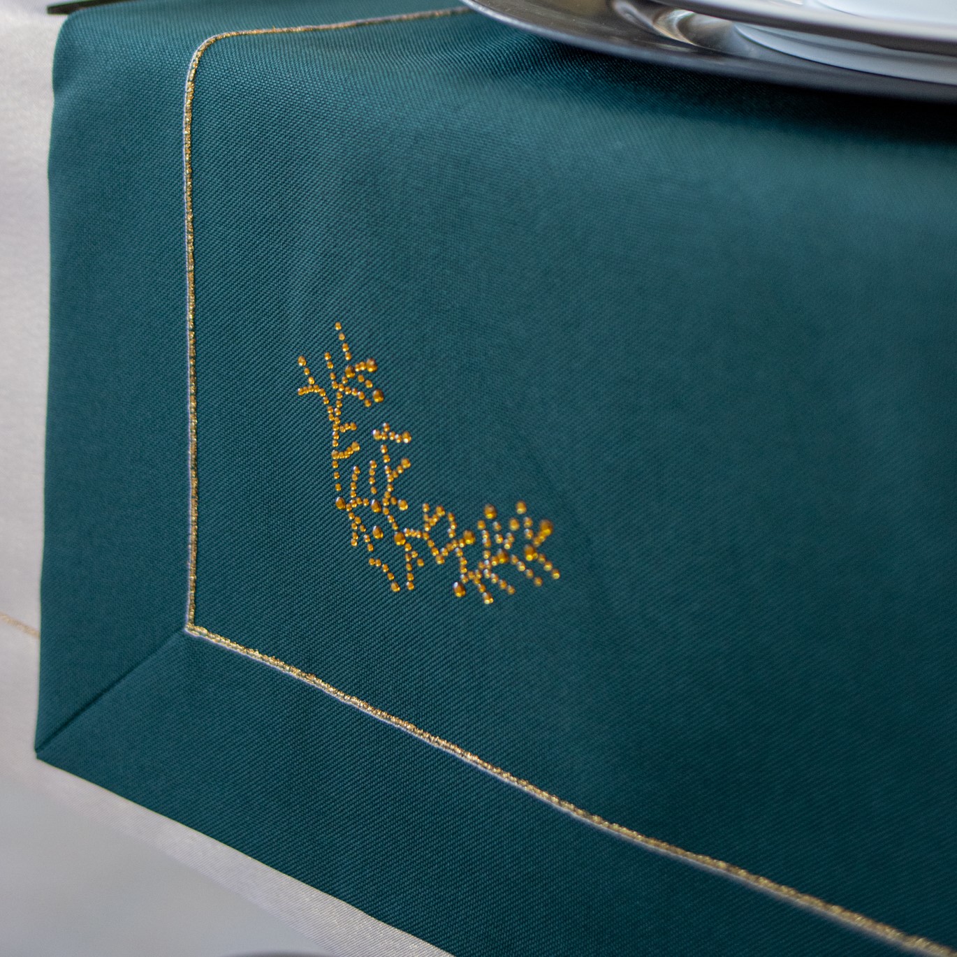 Bieżnik świąteczny Jodełka – Ciemna zieleń Bieżnik świąteczny Jodełka – Ciemna zieleń