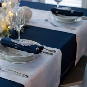 Bieżnik świąteczny Gold Silver Gwiazdki – Srebro