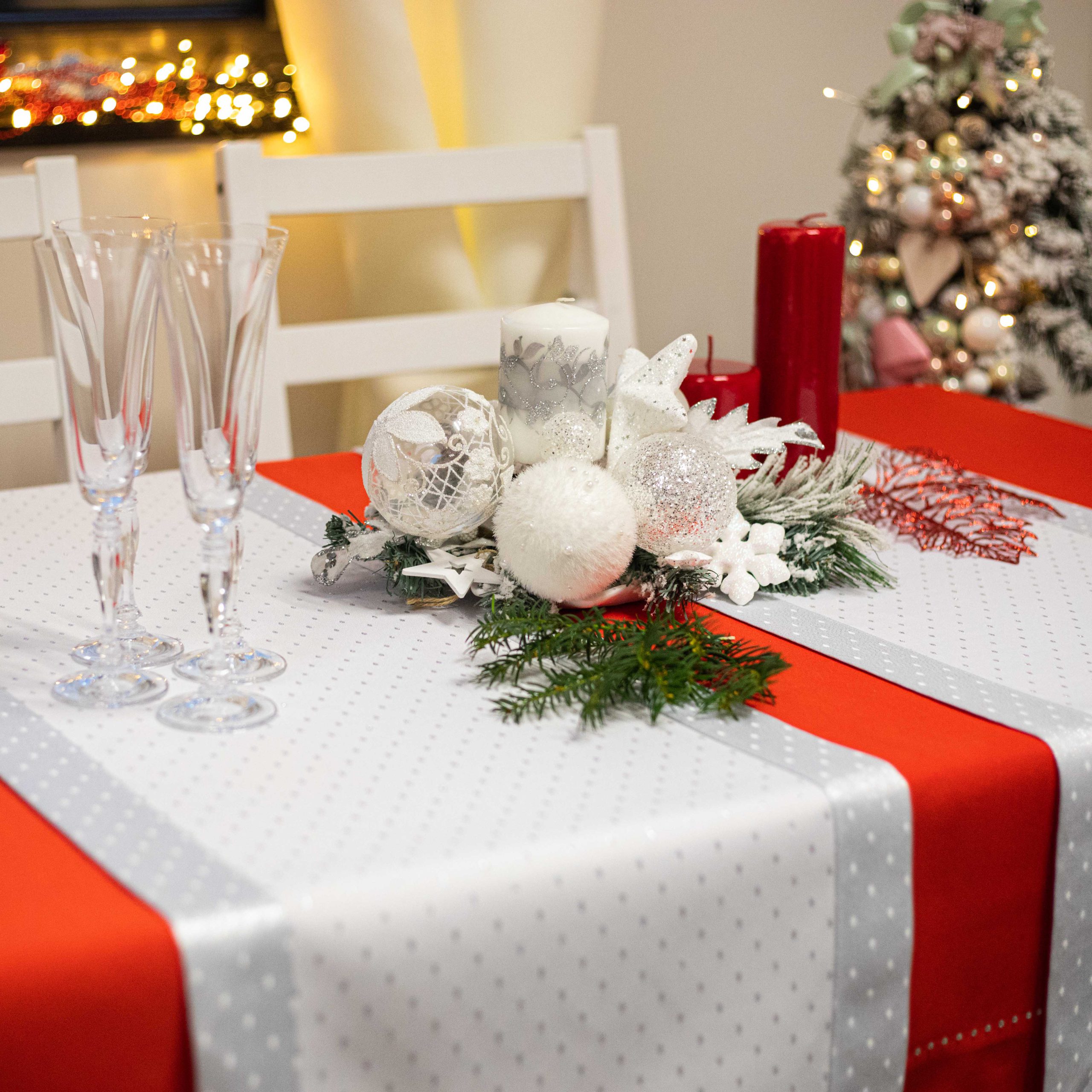 Bieżnik Kropki Lux – Srebro Bieżnik Kropki Lux – Srebro