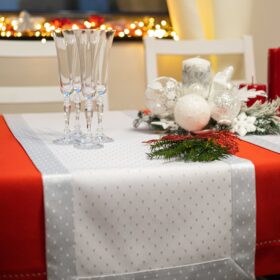 Bieżnik Kropki Lux – Srebro