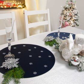 Podkładka świąteczna Gwiazdki koło – Granat