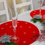 Podkładka świąteczna Gwiazdki koło – Czerwień Podkładka świąteczna Gwiazdki koło – Czerwień