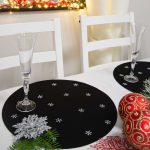 Podkładka świąteczna Gwiazdki koło – Czarny Podkładka świąteczna Gwiazdki koło – Czarny