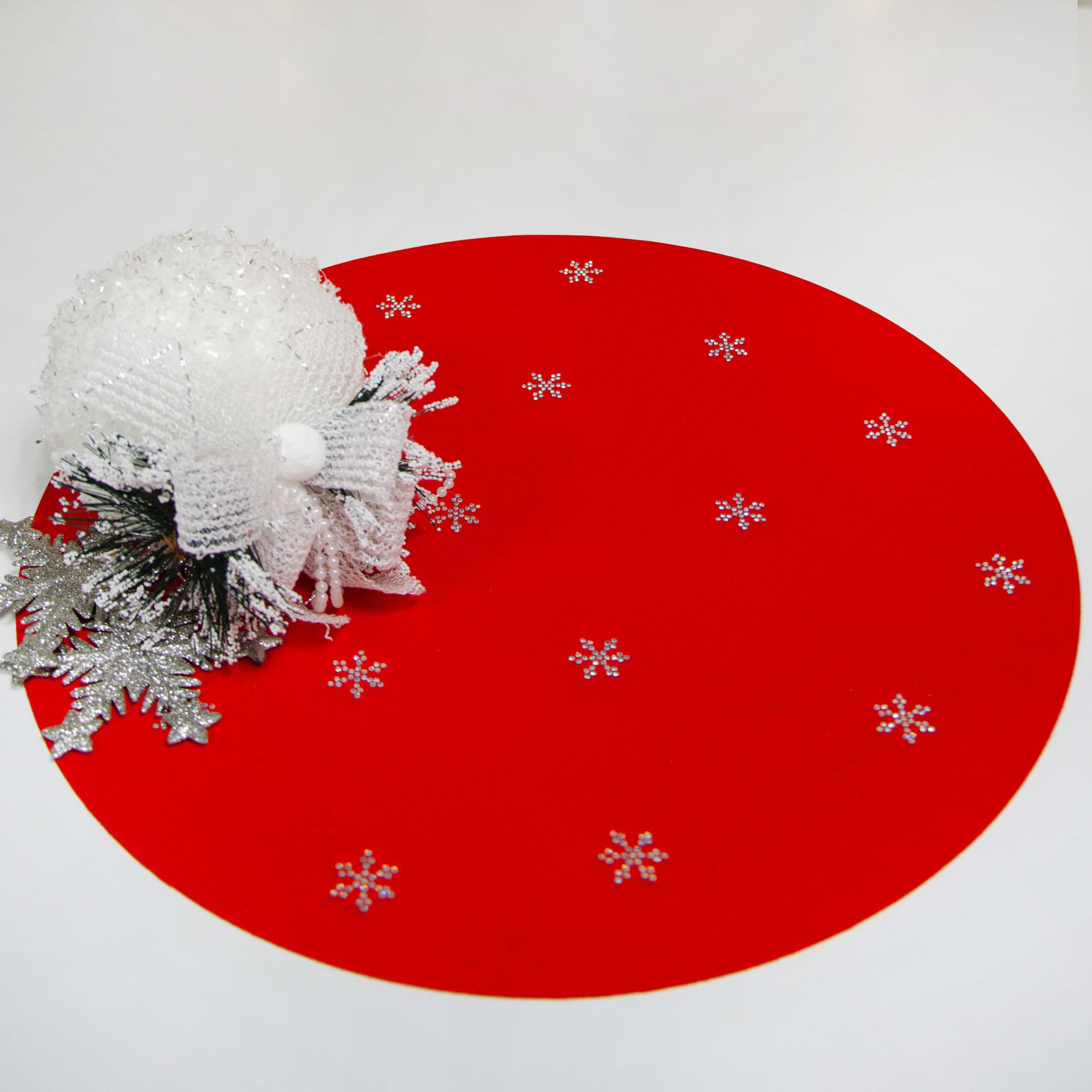 Podkładka świąteczna Gwiazdki koło – Czerwień Podkładka świąteczna Gwiazdki koło – Czerwień