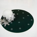 Podkładka świąteczna Gwiazdki koło – Ciemna zieleń