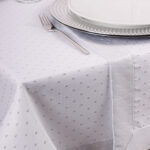 Obrus Kropki Lux – Biel Srebro Obrus Kropki Lux – Biel Srebro