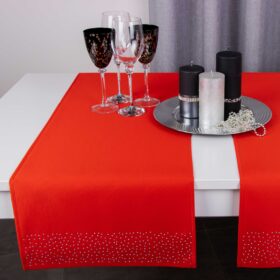 Bieżnik Brylant – Czerwony ze srebrnymi dżetami