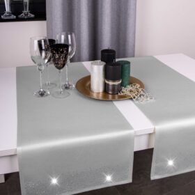 Pas Brylant – Szary ze srebrnymi dżetami