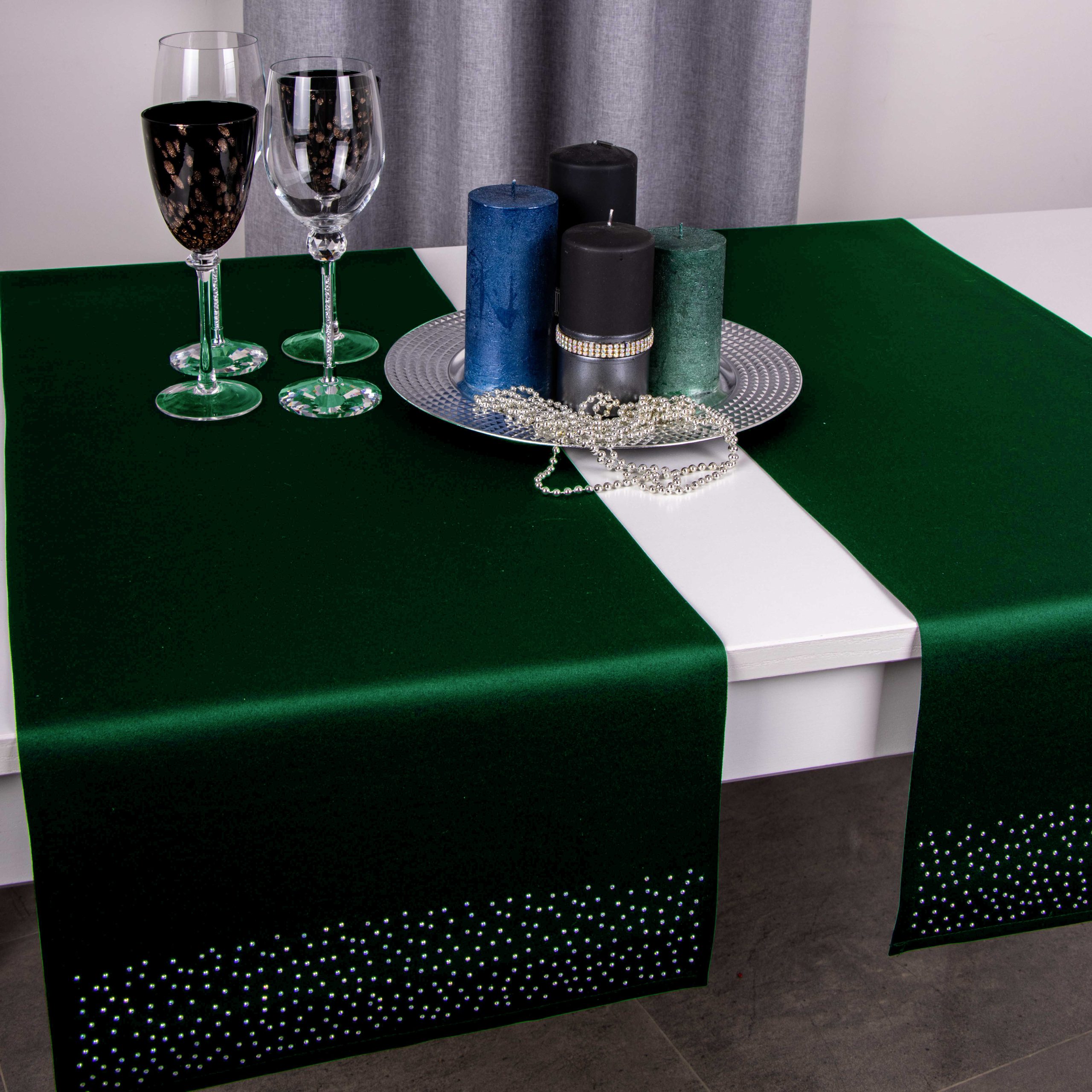 Pas Brylant – Ciemna zieleń ze srebrnymi dżetami Pas Brylant – Ciemna zieleń ze srebrnymi dżetami