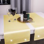 Bieżnik Brylant – Ciemna zieleń ze złotymi dżetami