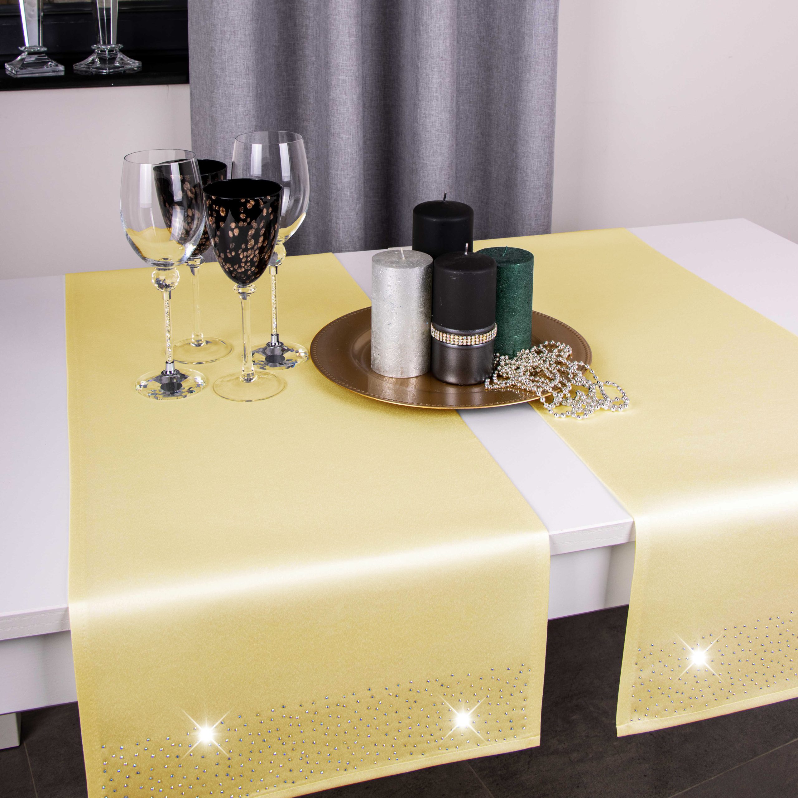 Pas Brylant – Ciemny żółty ze srebrnymi dżetami Pas Brylant – Ciemny żółty ze srebrnymi dżetami