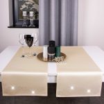 Bieżnik Brylant – Beż ze srebrnymi dżetami