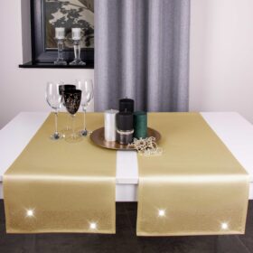 Bieżnik Brylant – Złoty ze złotymi dżetami Bieżnik Brylant – Złoty ze złotymi dżetami