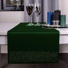 Bieżnik Brylant – Ciemna zieleń ze złotymi dżetami Bieżnik Brylant – Ciemna zieleń ze złotymi dżetami