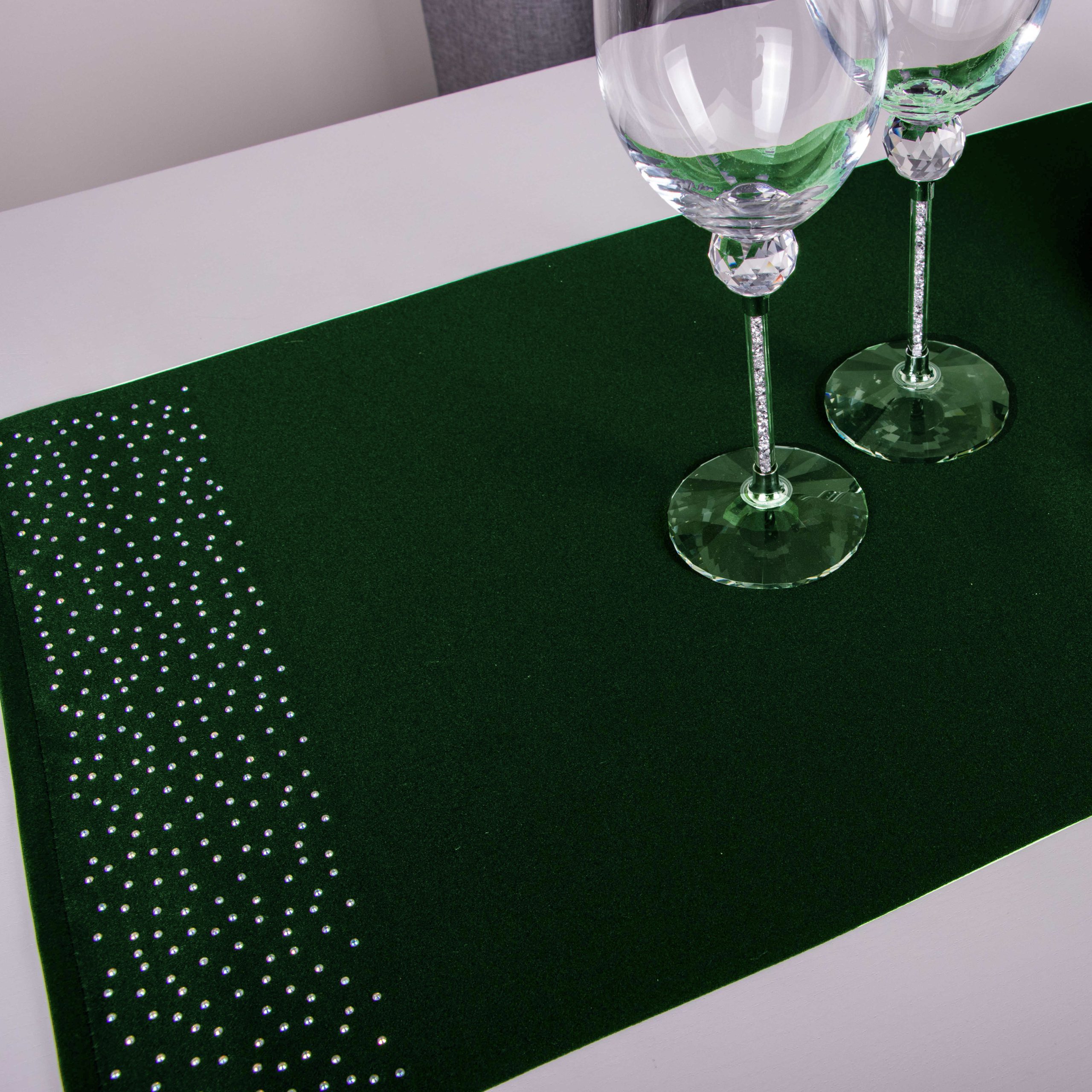 Pas Brylant – Ciemna zieleń ze srebrnymi dżetami Pas Brylant – Ciemna zieleń ze srebrnymi dżetami