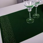 Bieżnik Brylant – Ciemna zieleń ze złotymi dżetami