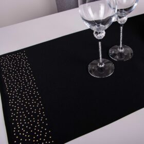 Bieżnik Brylant – Czarny ze złotymi dżetami Bieżnik Brylant – Czarny ze złotymi dżetami