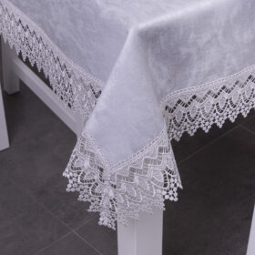 Obrus z gipiurą Chmurka – Szary Obrus z gipiurą Chmurka – Szary