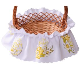 Ozdoba opaska na koszyk Wielkanocny biały