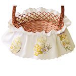 Ozdoba opaska na koszyk Wielkanocny biały