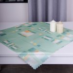 Serweta drukowana satynowa plamoodporna 75×75 turkusowa – 18