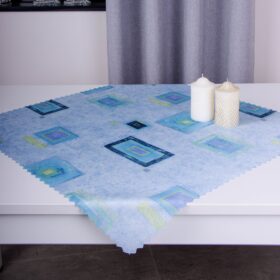 Serweta drukowana satynowa plamoodporna 75×75 niebieska – 9 - Niebieski, Kwadrat, 75x75