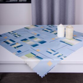 Serweta drukowana satynowa plamoodporna 75×75 niebieska – 6 - Niebieski, Kwadrat, 75x75