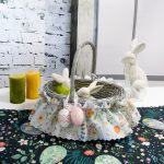 Ozdoba opaska na koszyk Wielkanocny biały