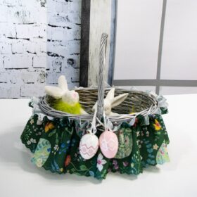 Ozdoba opaska na koszyk Wielkanocny zielony