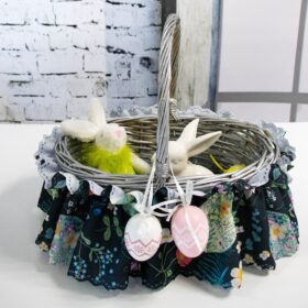Ozdoba opaska na koszyk Wielkanocny grafit