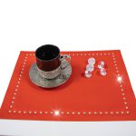 Podkładka Glamour 30×42 – Czerwona + Srebrne dżety