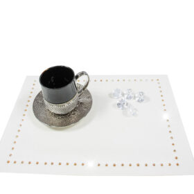 Podkładka Glamour 30×42 – Biel + złote dżety