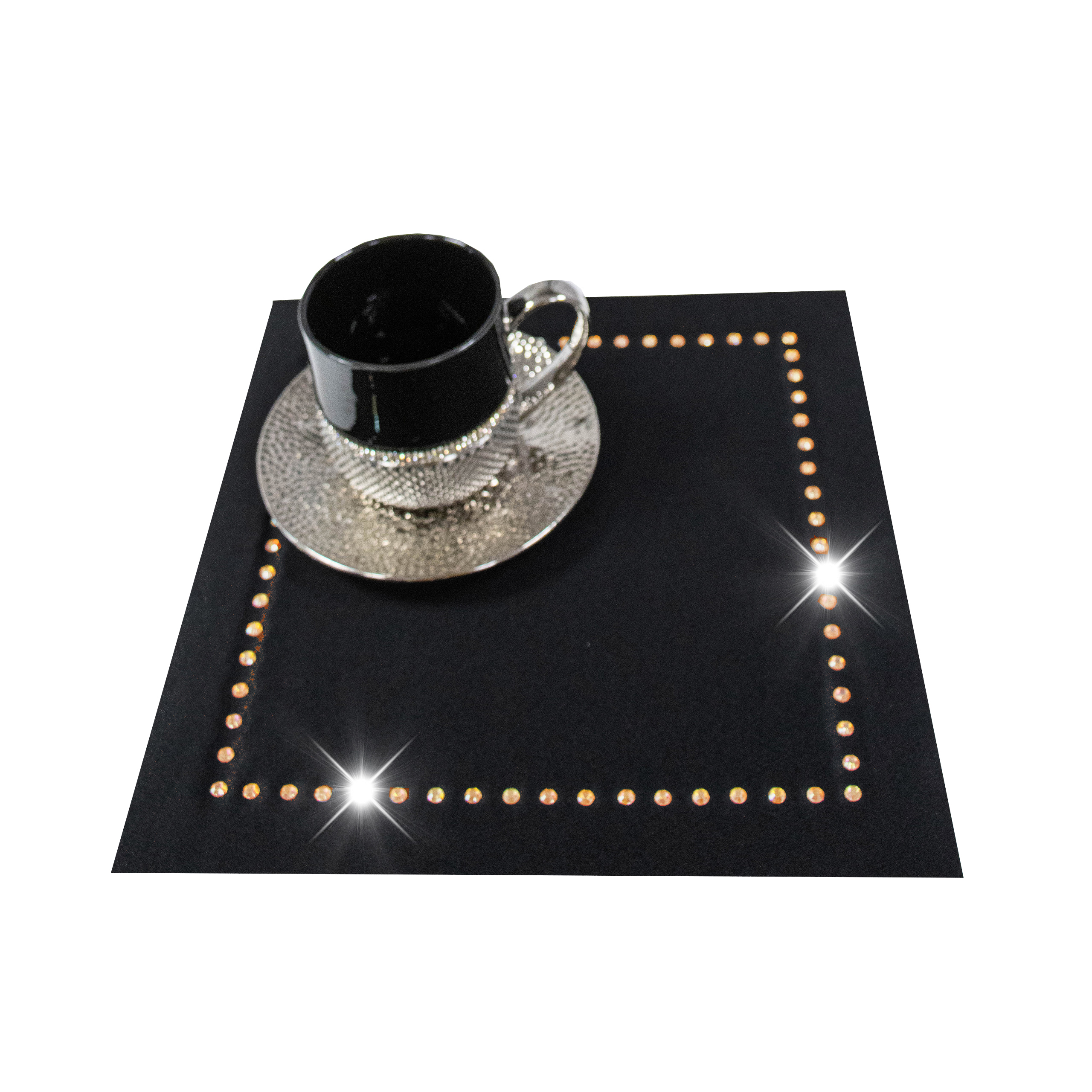Podkładka Glamour 30×30 – Czarna + Złote dżety Podkładka Glamour 30×30 – Czarna + Złote dżety