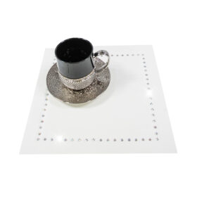 Podkładka Glamour 30×30 – Biel + Srebrne dżety Podkładka Glamour 30×30 – Biel + Srebrne dżety