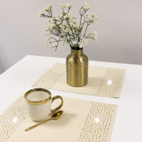 Podkładki Brylant – Beż + Złote dżety