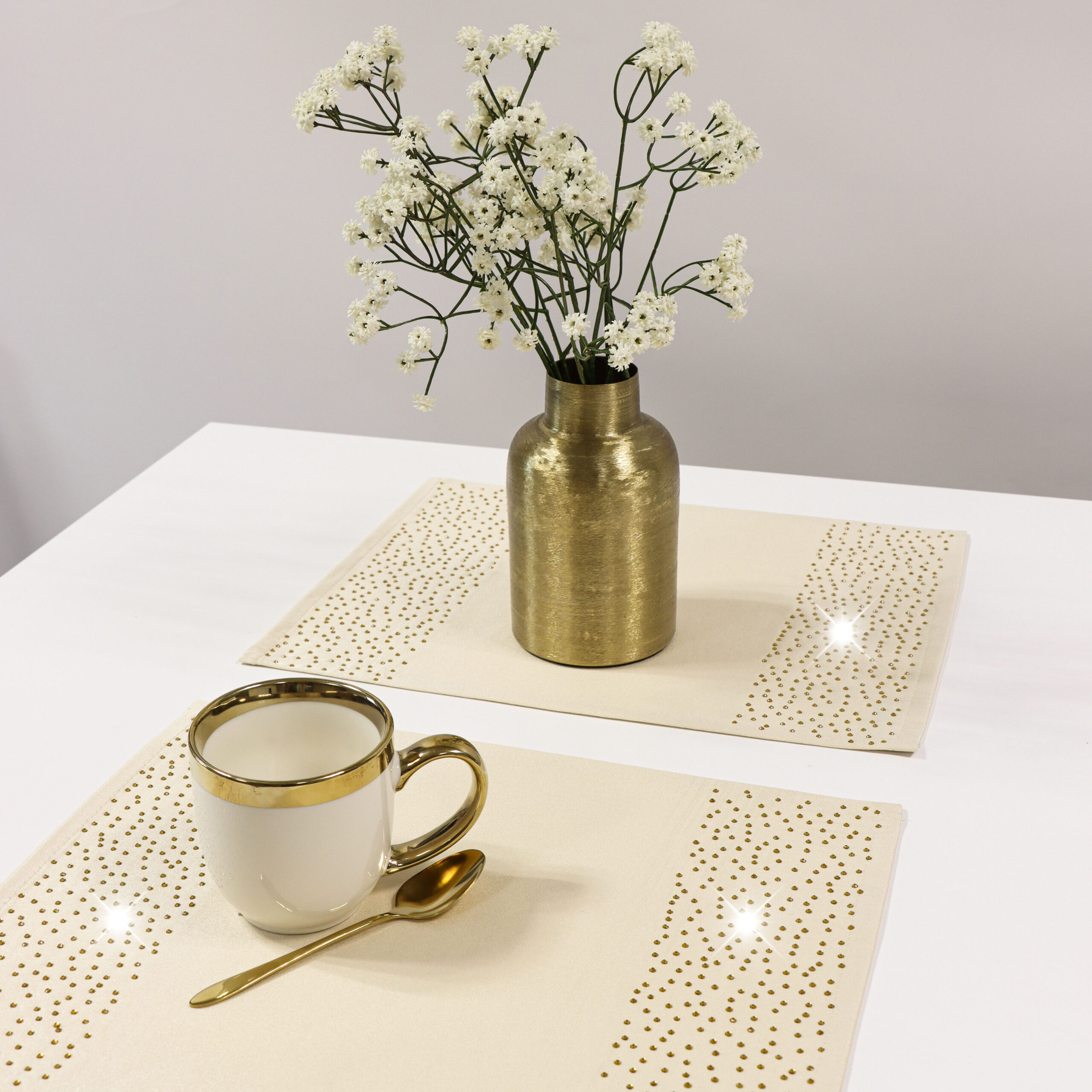 Podkładki Brylant – Beż + Złote dżety Podkładki Brylant – Beż + Złote dżety