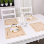 Podkładka Glamour 30×30 – Beż + Złote dżety Podkładka Glamour 30×30 – Beż + Złote dżety