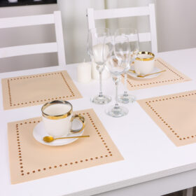 Podkładka Glamour 30×30 – Beż + Złote dżety