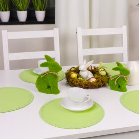 Podkładka Glamour 30 cm Koło – Jasna Zieleń + Srebrne dżety