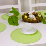 Podkładka Glamour 30 cm Koło – Jasna Zieleń + Złote dżety