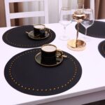 Podkładka Glamour  Koło – Czarna + Złote dżety