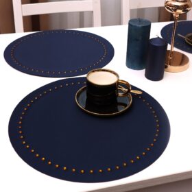 Podkładka Glamour  Koło – Granatowa + Złote dżety