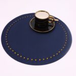 Podkładka Glamour  Koło – Granatowa + Złote dżety