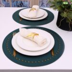 Podkładka Glamour Koło – Ciemny Zielony + Złote dżety Podkładka Glamour Koło – Ciemny Zielony + Złote dżety