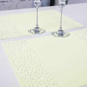 Podkładka Brylant – Jasny zółty + srebrne dżety