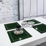Podkładka Glamour 30×30 – Ciemna zieleń + Złote dżety