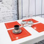 Podkładka Glamour 30×30 – Czerwona + Srebrne dżety Podkładka Glamour 30×30 – Czerwona + Srebrne dżety