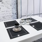 Podkładka Glamour 30×30 – Ekri + Złote dżety