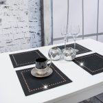 Podkładka Glamour 30×30 – Granat + Srebrne dżety